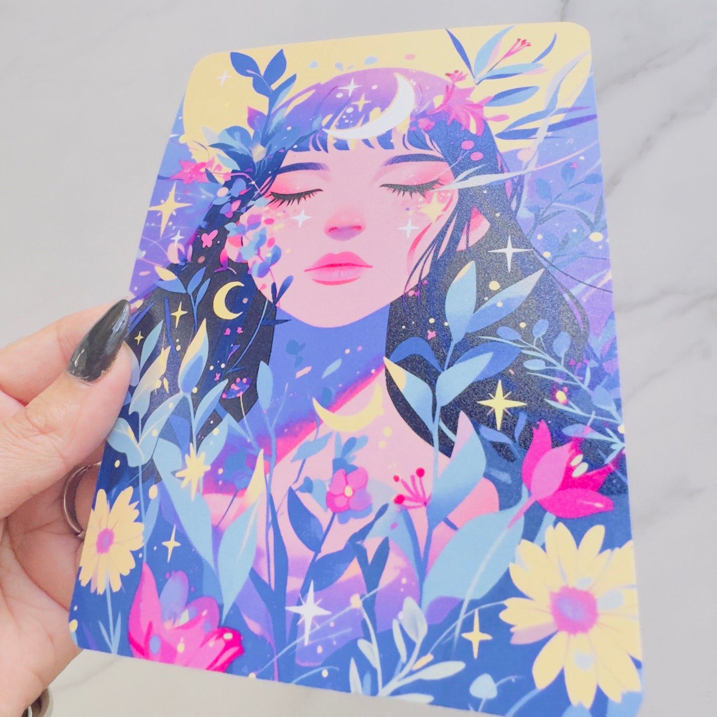 Mystic Floral Girl Kindle Insert For Clear case