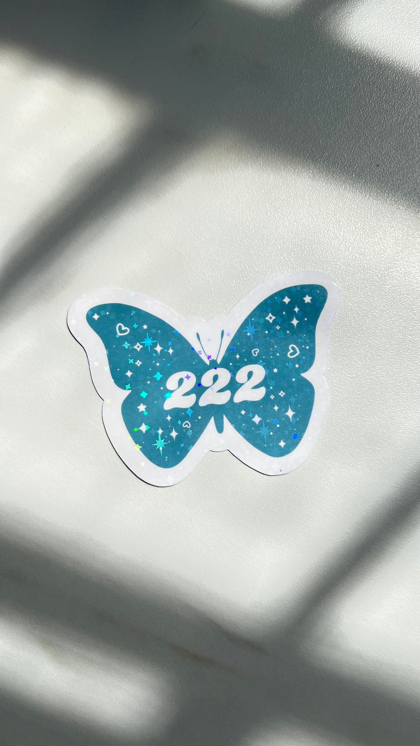 Angel Numbers Butterfly Holographic Sticker: Witchy Tarot Vinyl Decal