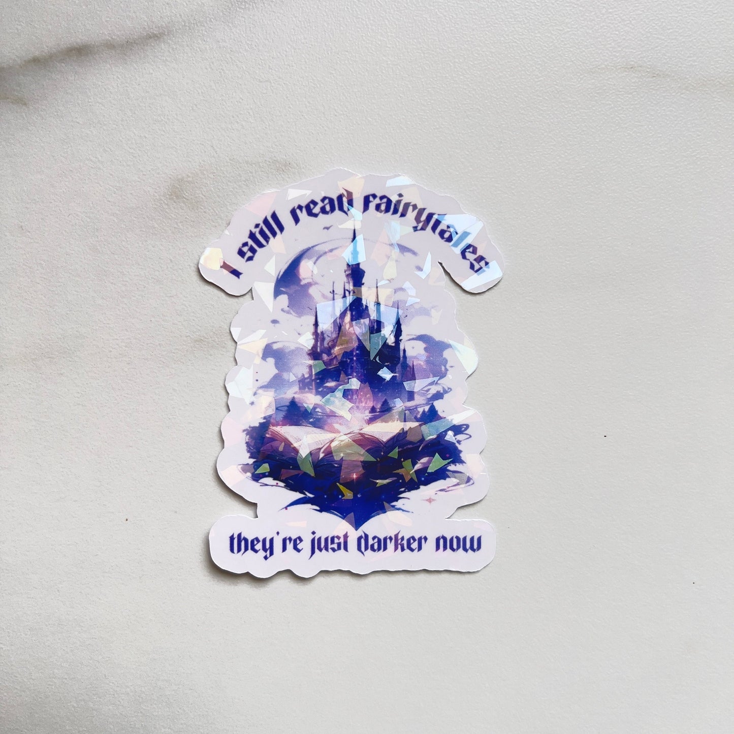 Dark Fairytale Castle Holographic Sticker - Booktok Kindle Sticker