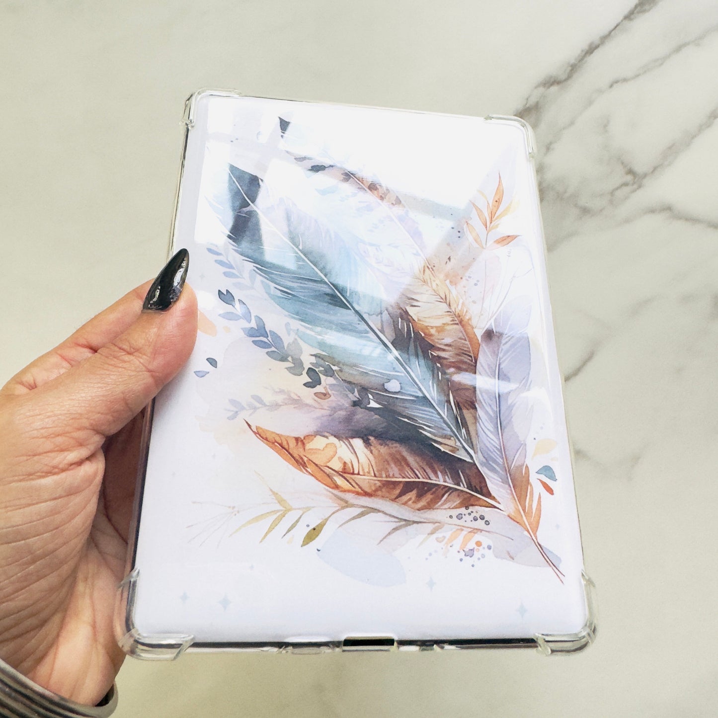 Boho Feather Kindle Insert: Laminated Cardstock, 11th Gen Paperwhite