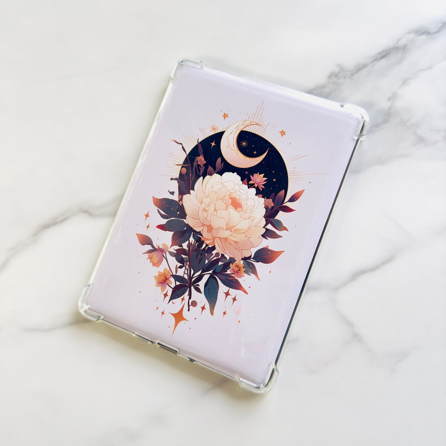 Mystic Moon Flower Kindle Insert: Laminated Cardstock, 6/6.8in Paperwhite