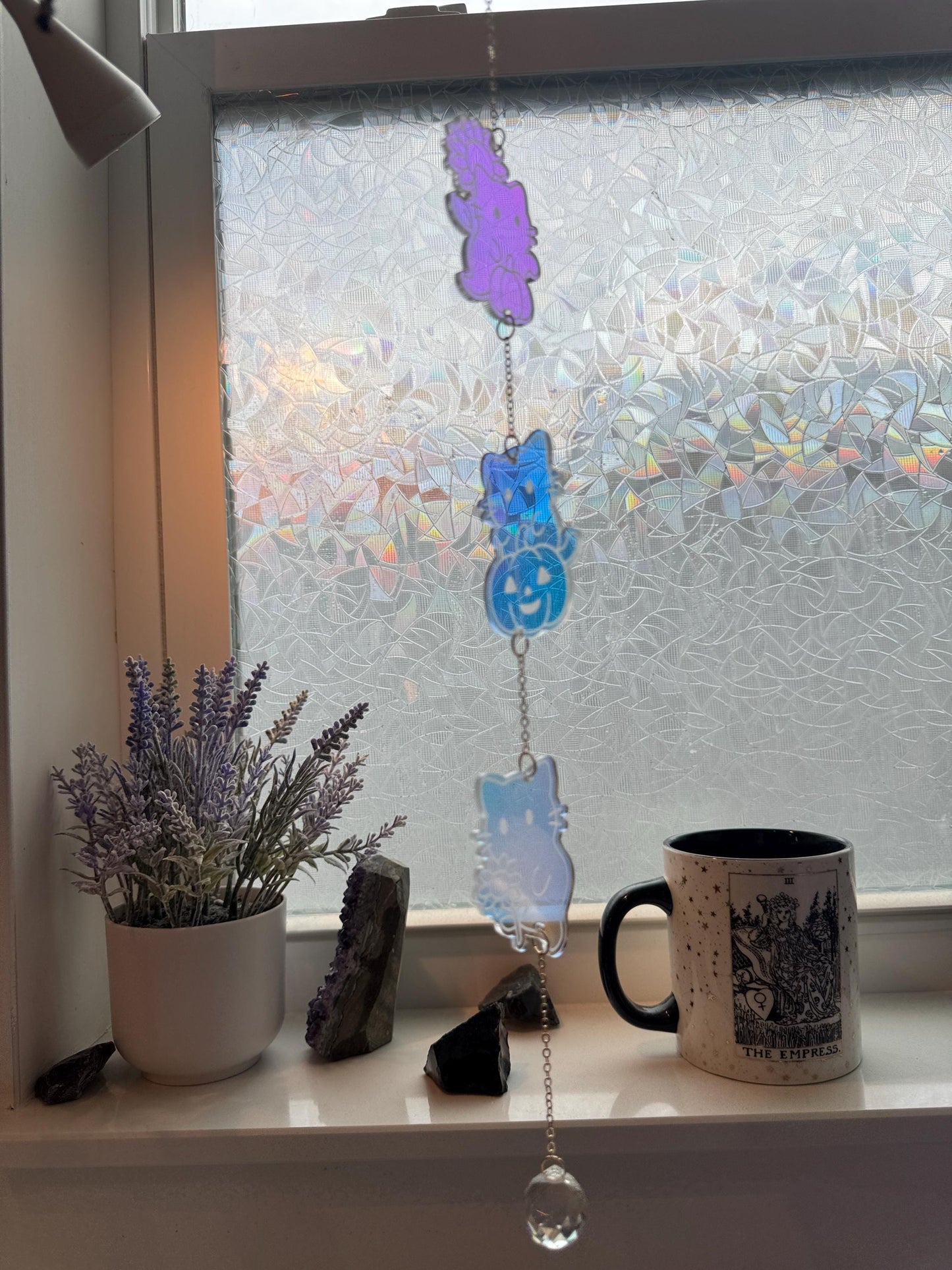 Iridescent Acrylic Sun Catcher: Celestial Rainbow Window, Car Charm