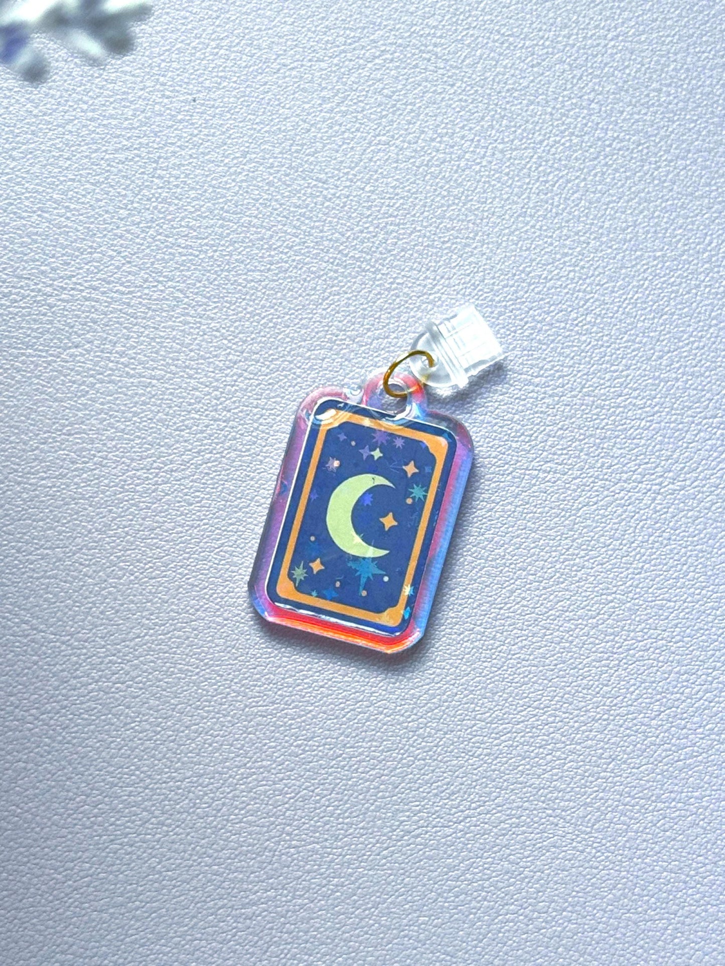 Holographic Halloween Charms: Witch Cauldron, Tarot Moon, Candy Corn