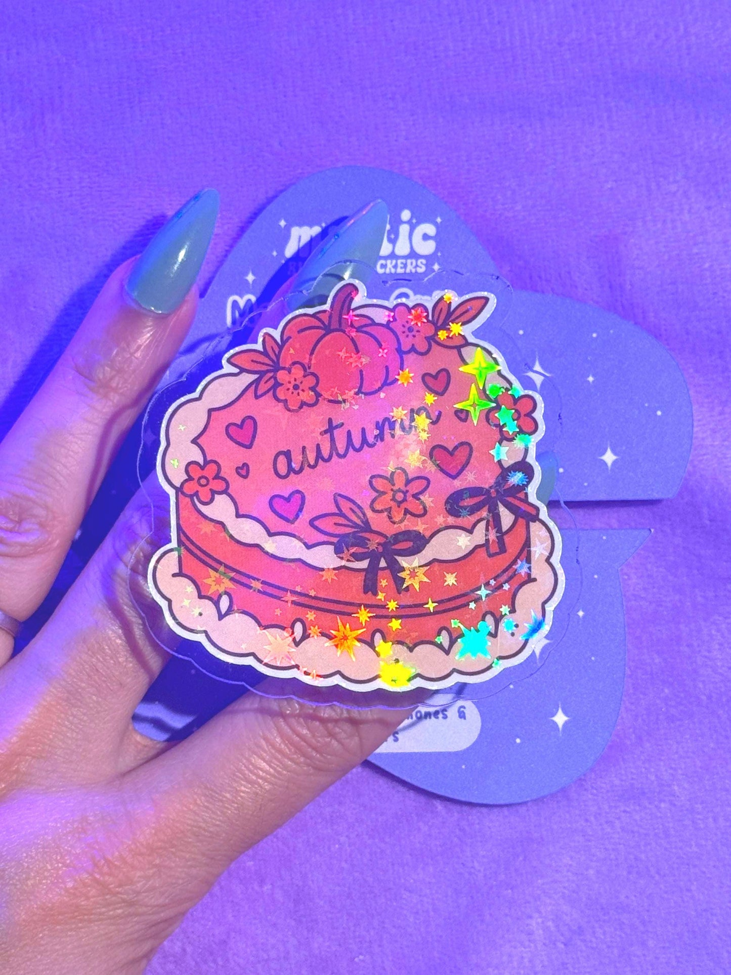 Autumn Cake Kindle Grip: Holographic Magsafe Phone Grip