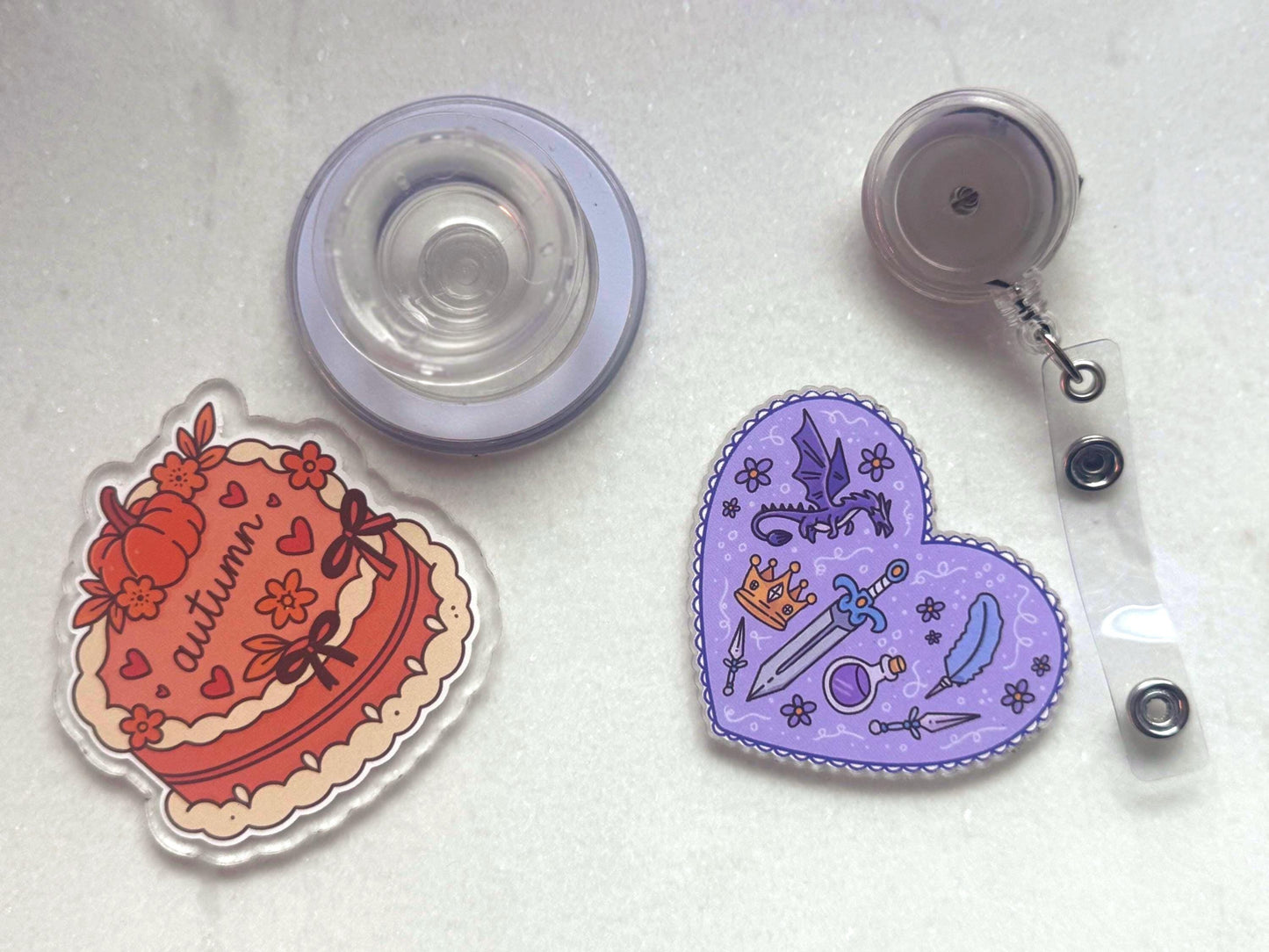 Brat Gothic Heart Acrylic Flat Back – DIY Phone Grip & Badge Reel Accessory