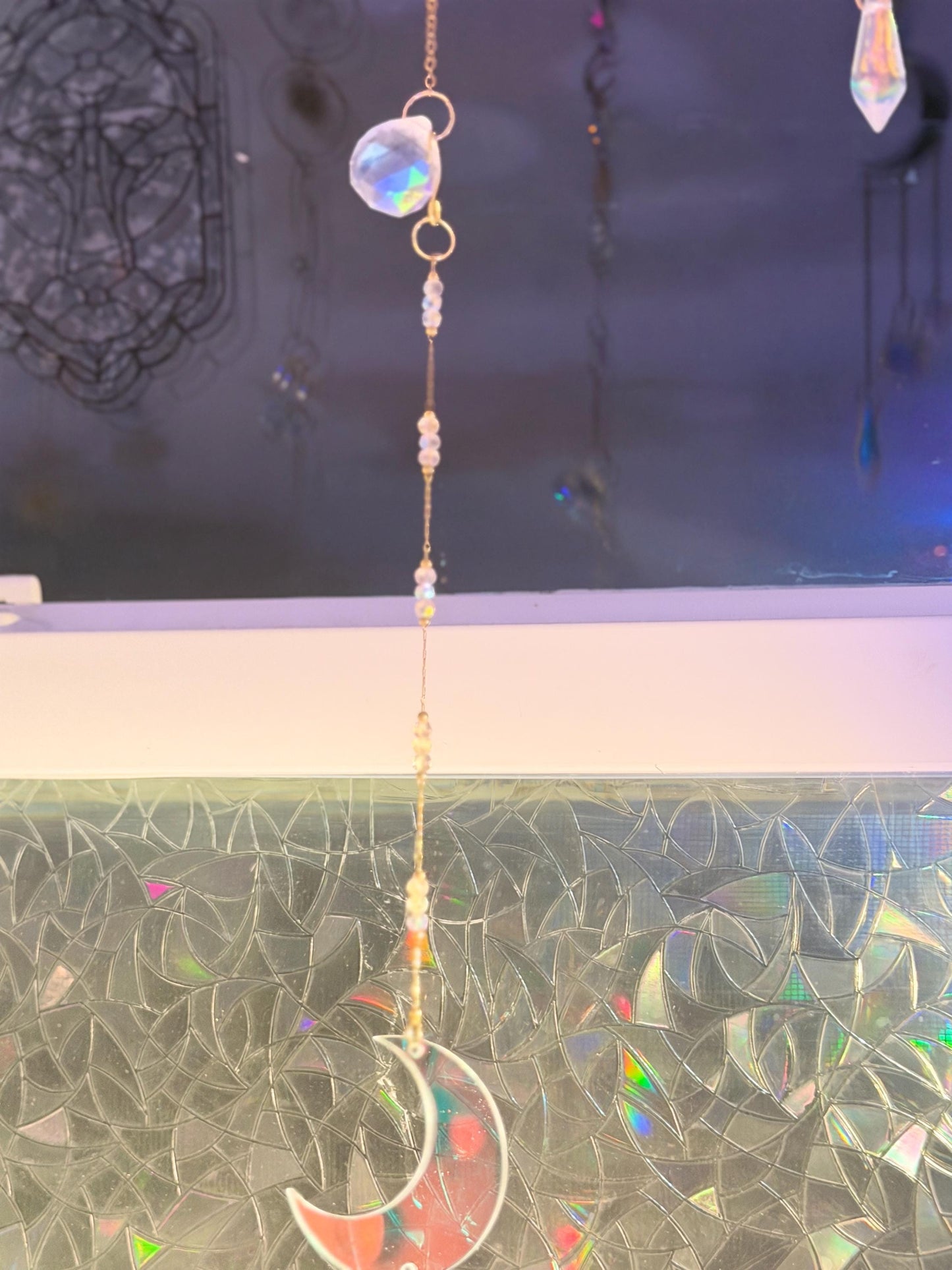 Book Dragon Iridescent Sun Catcher, Fantasy Window Prism Decor, Dark Academia Reading Nook Hanging