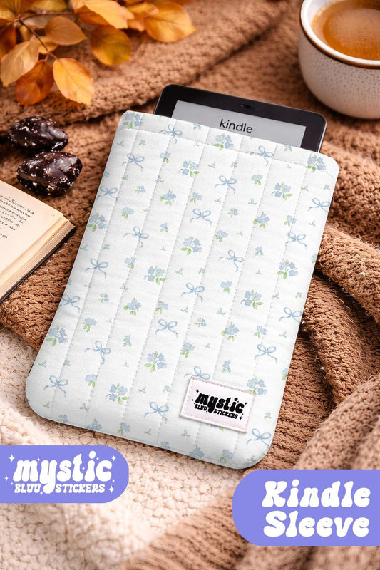 Quilted Kindle Sleeve For Book Lover, Protective Ereader Case