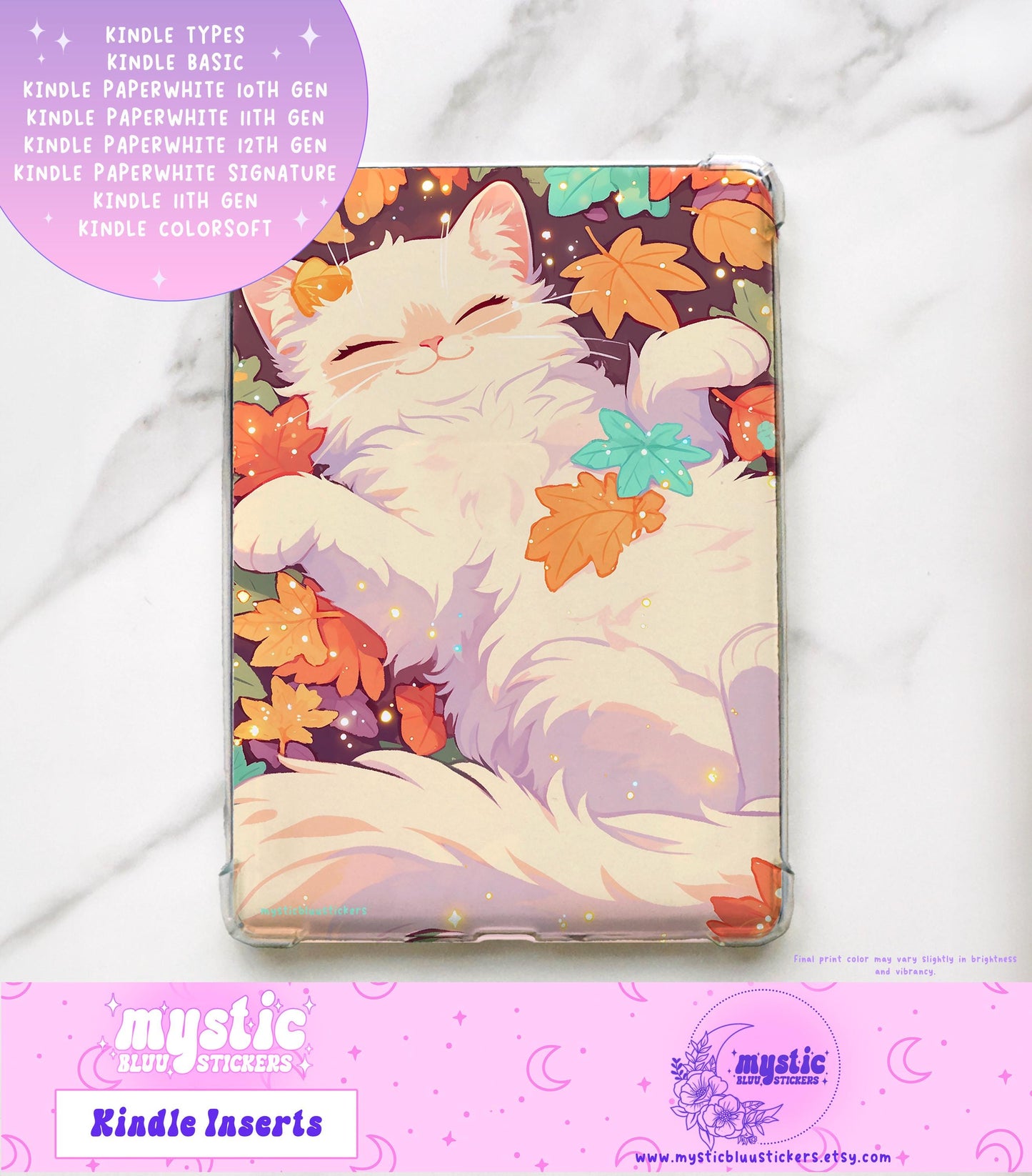 Playful Autumn Cat Kindle Insert For Clear Case