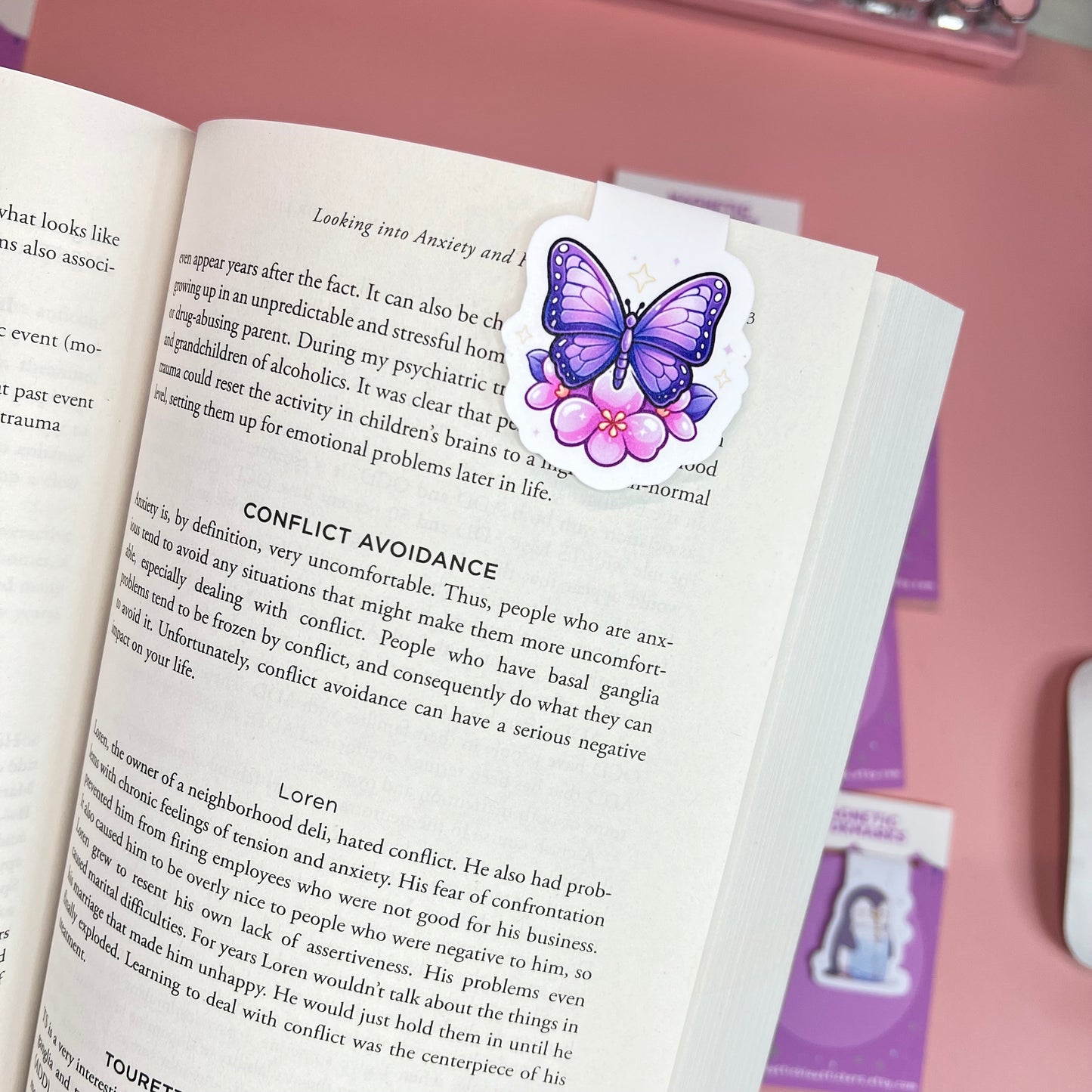 Cute Dog Sitting On Books Magnetic Bookmark