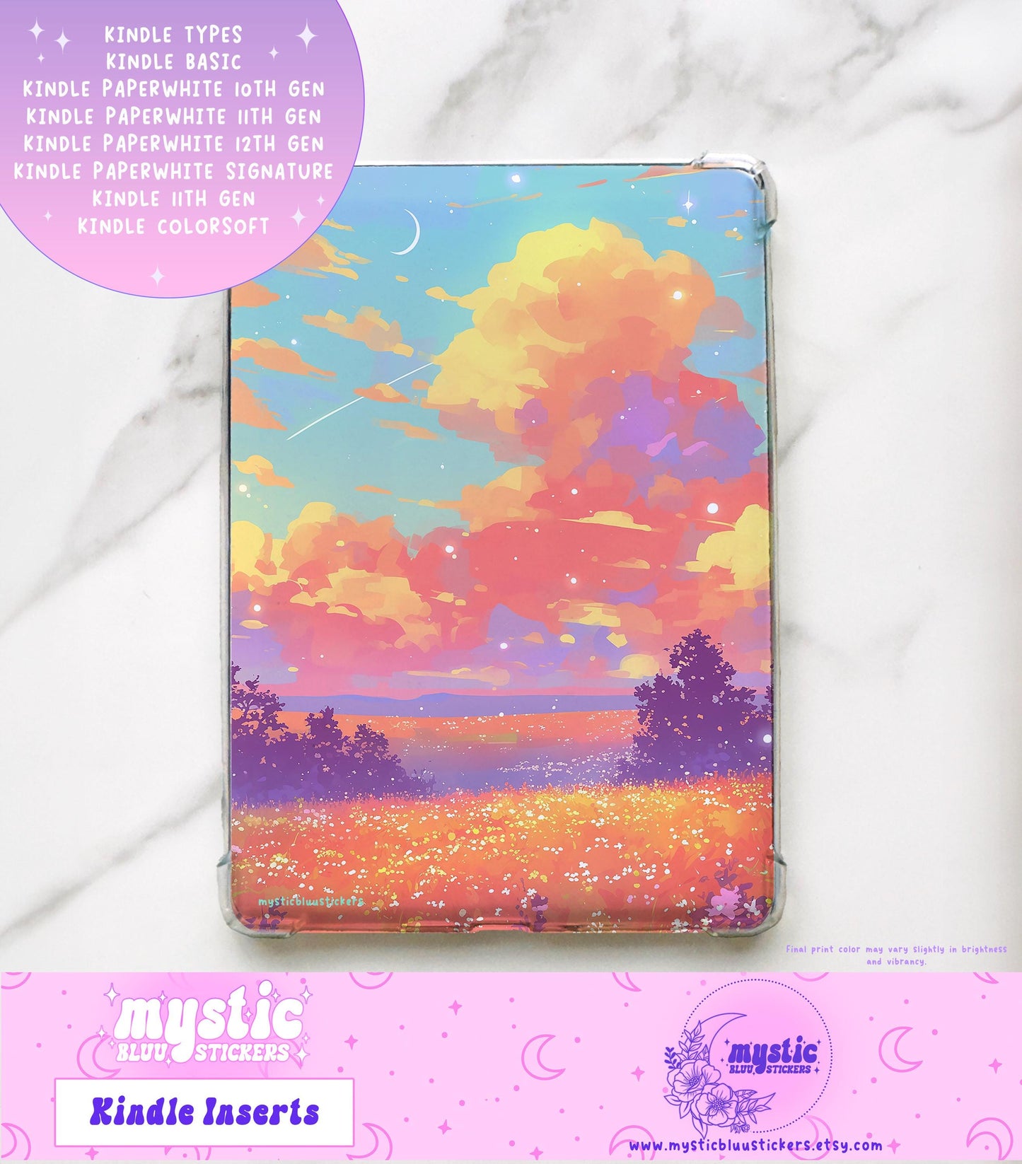 Autumn Fields Kindle Insert For Clear Case