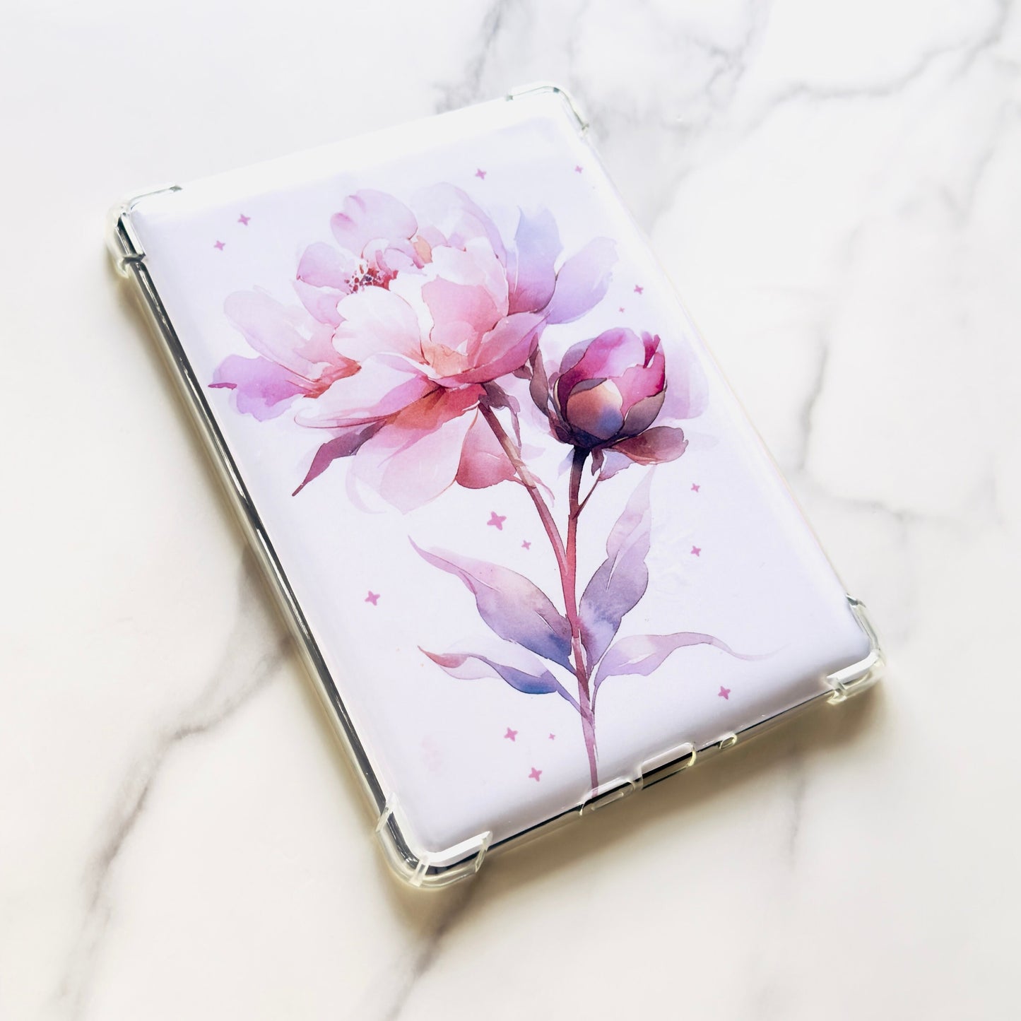 Pink Floral Kindle Clear Case Insert