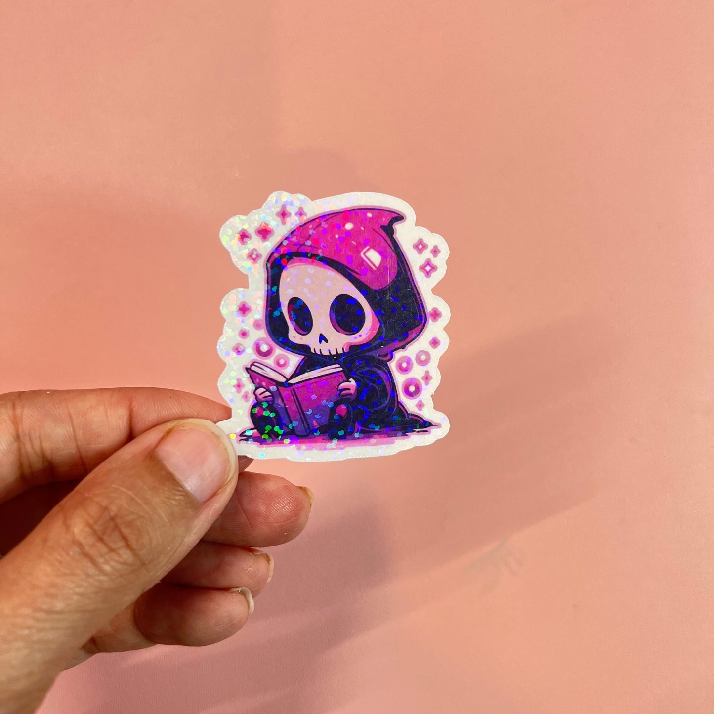 Cute Reaper Reading Sticker