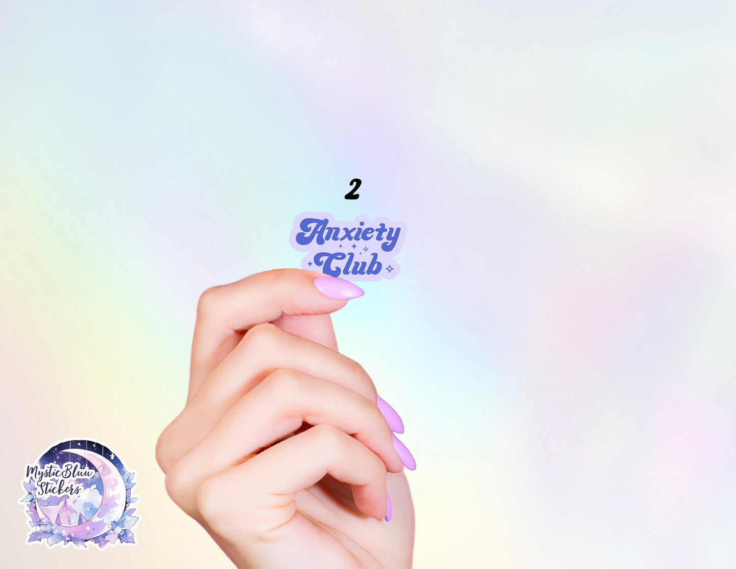 Anxiety Club Holographic Sticker