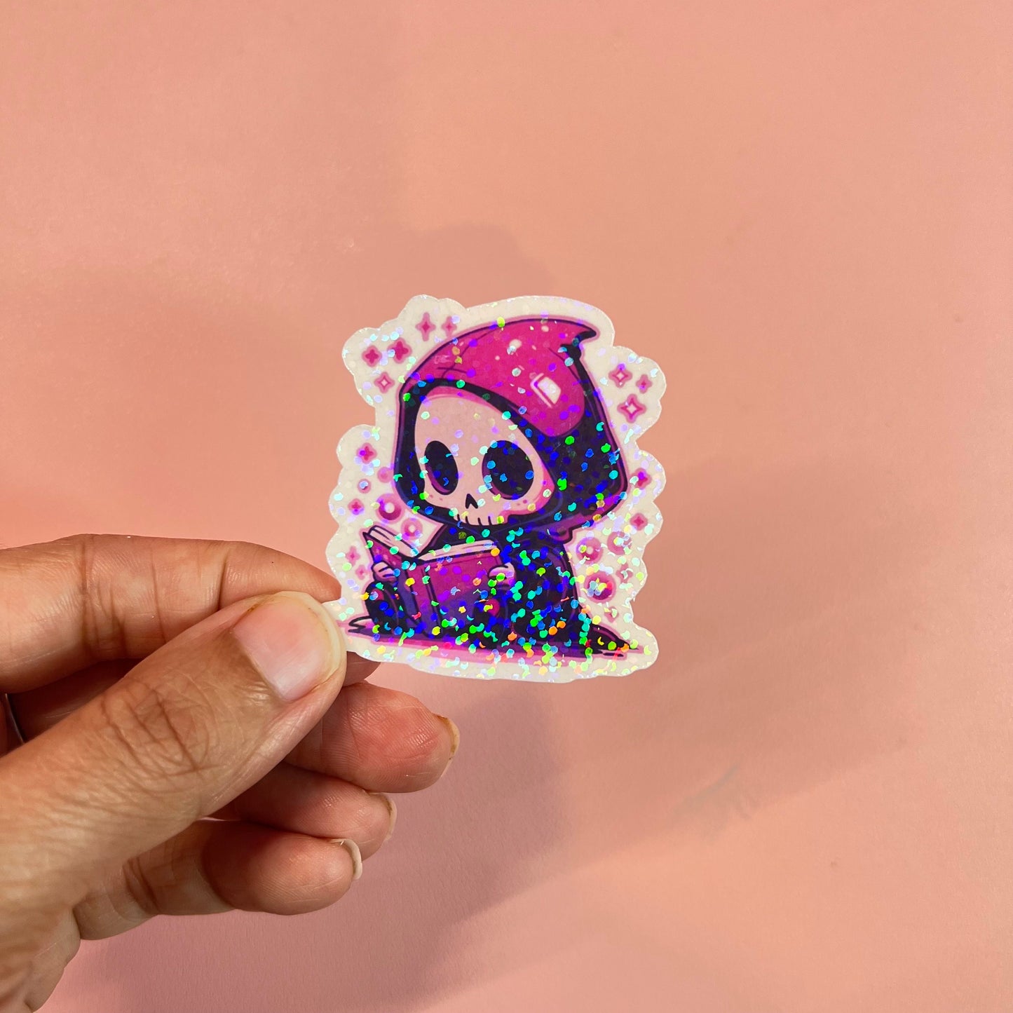 Cute Reaper Reading Sticker