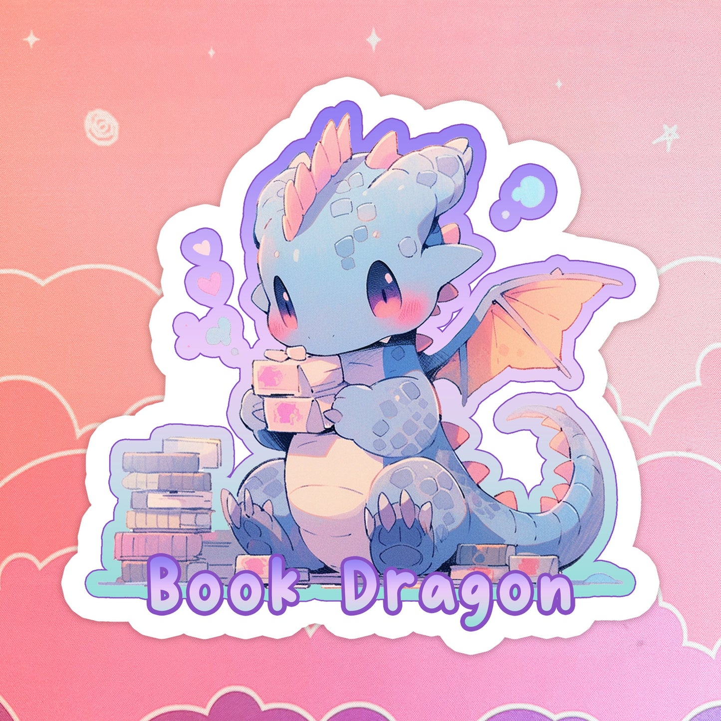 Cute Book Dragon Sticker