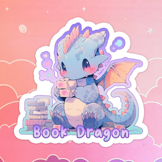 Cute Book Dragon Sticker