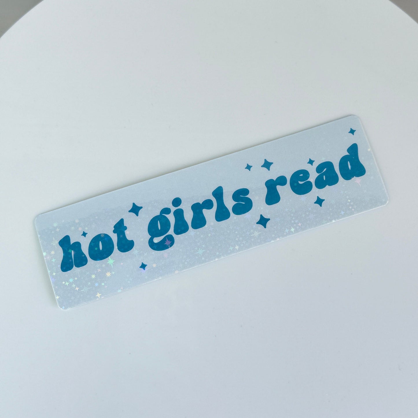 Blue Hot Girls Read Holographic Bookmark