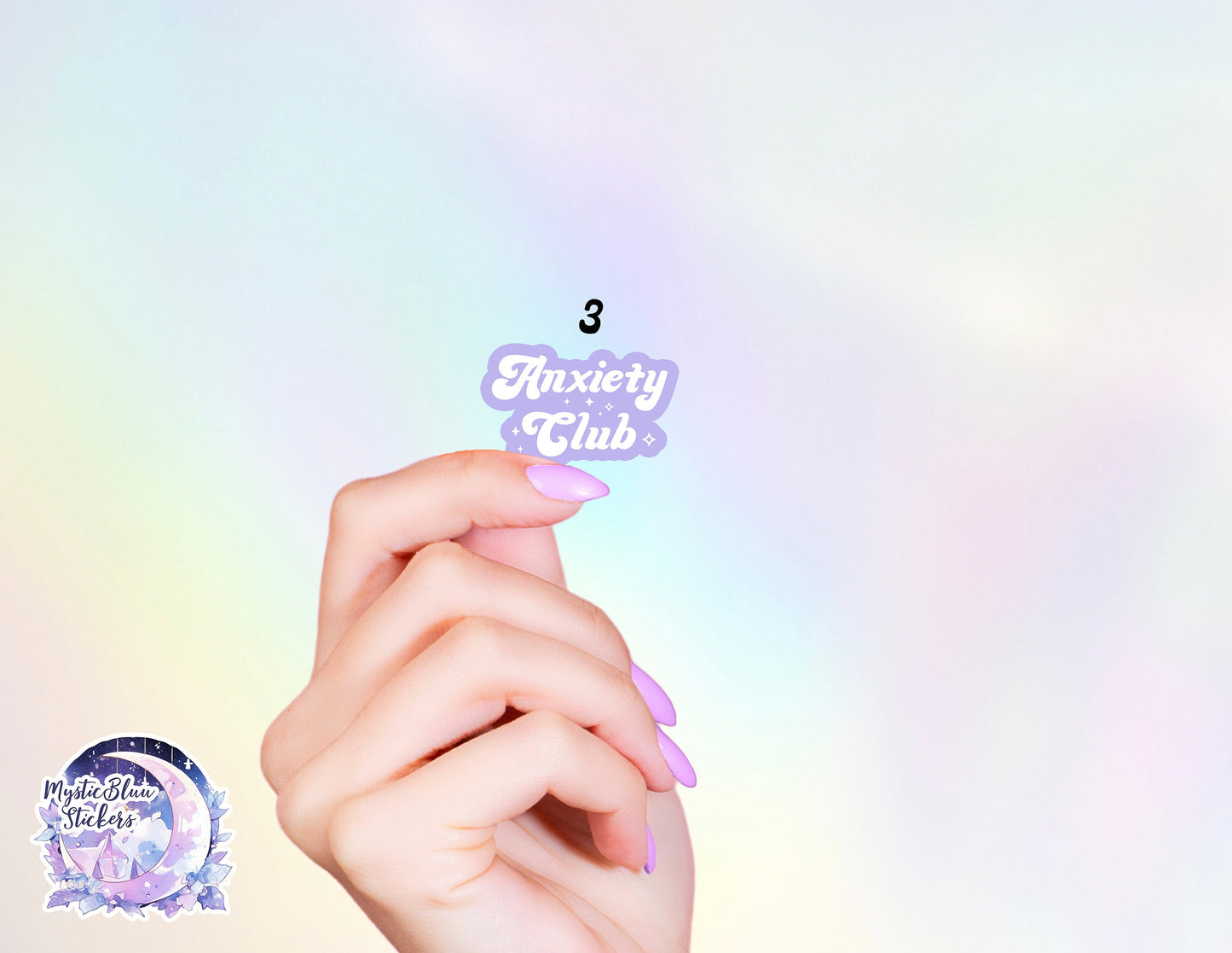 Anxiety Club Holographic Sticker