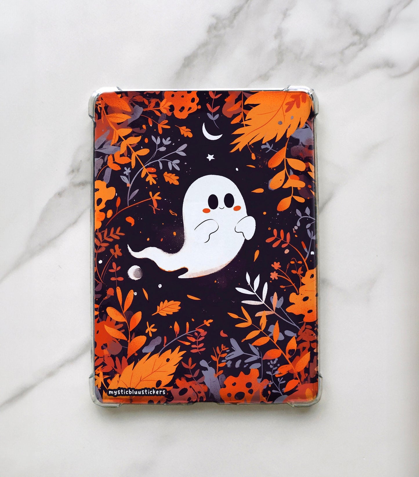 Cute Ghost Reading Kindle Insert For Clear Case