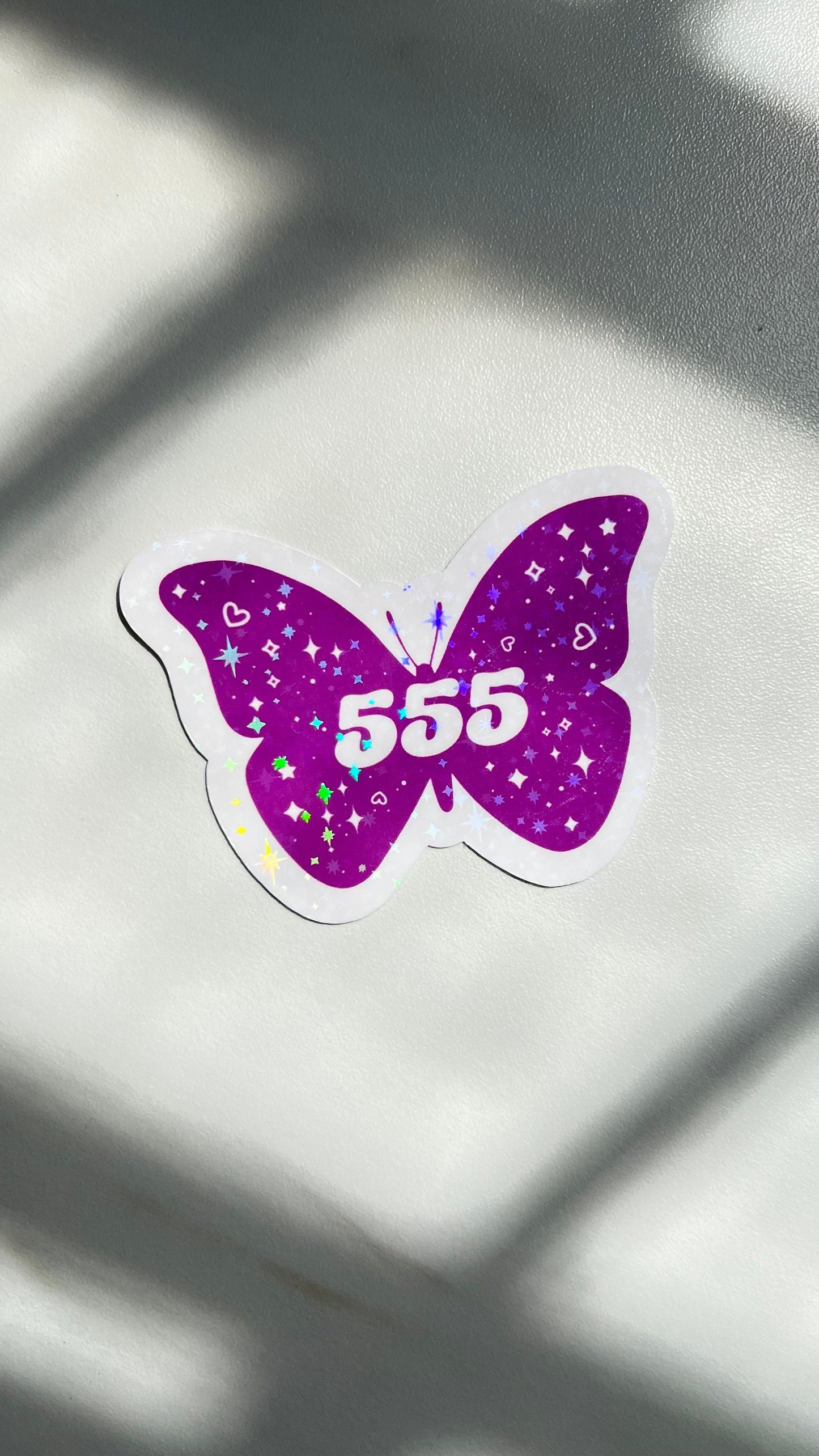Angel Numbers Butterfly Holographic Sticker