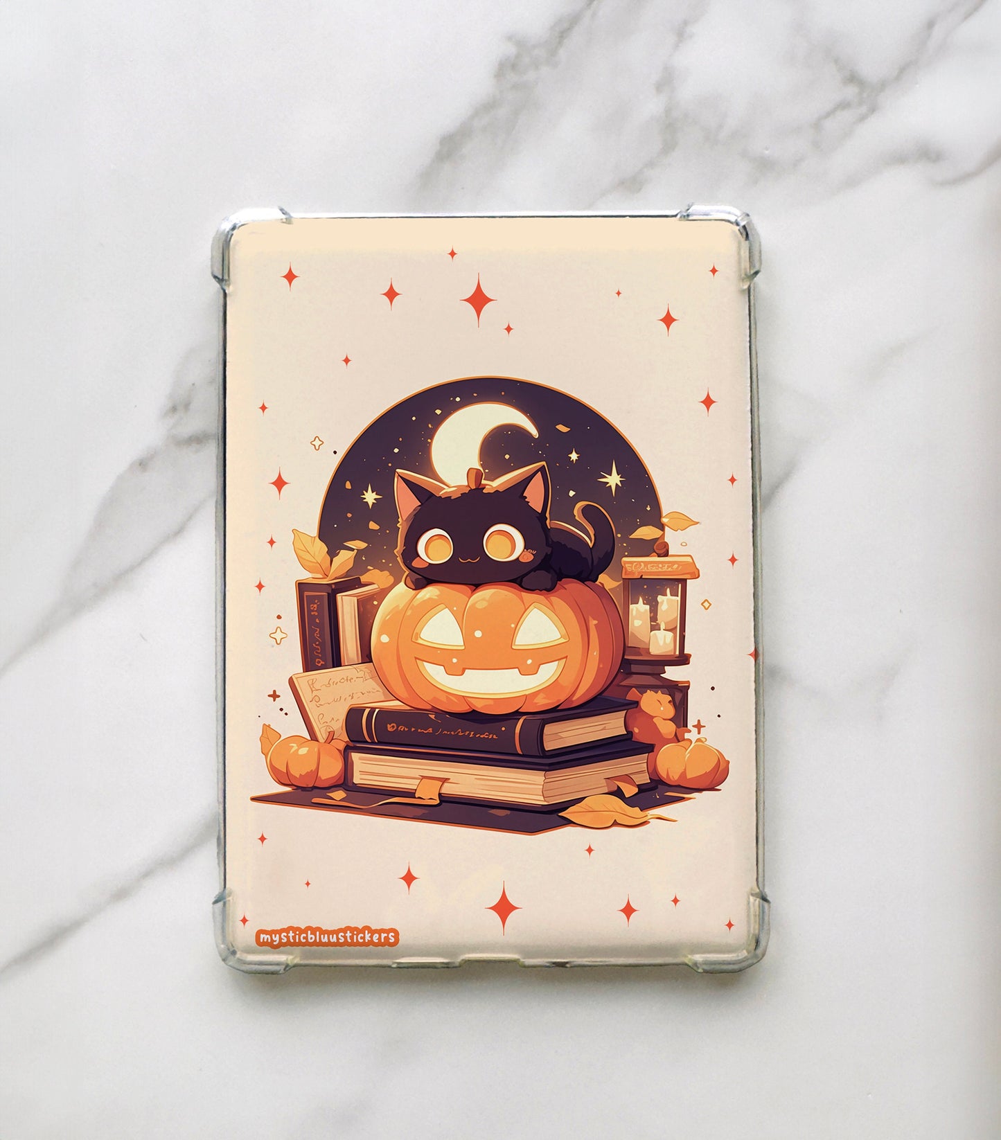 Fall Halloween Cat Kindle Insert For Clear Case