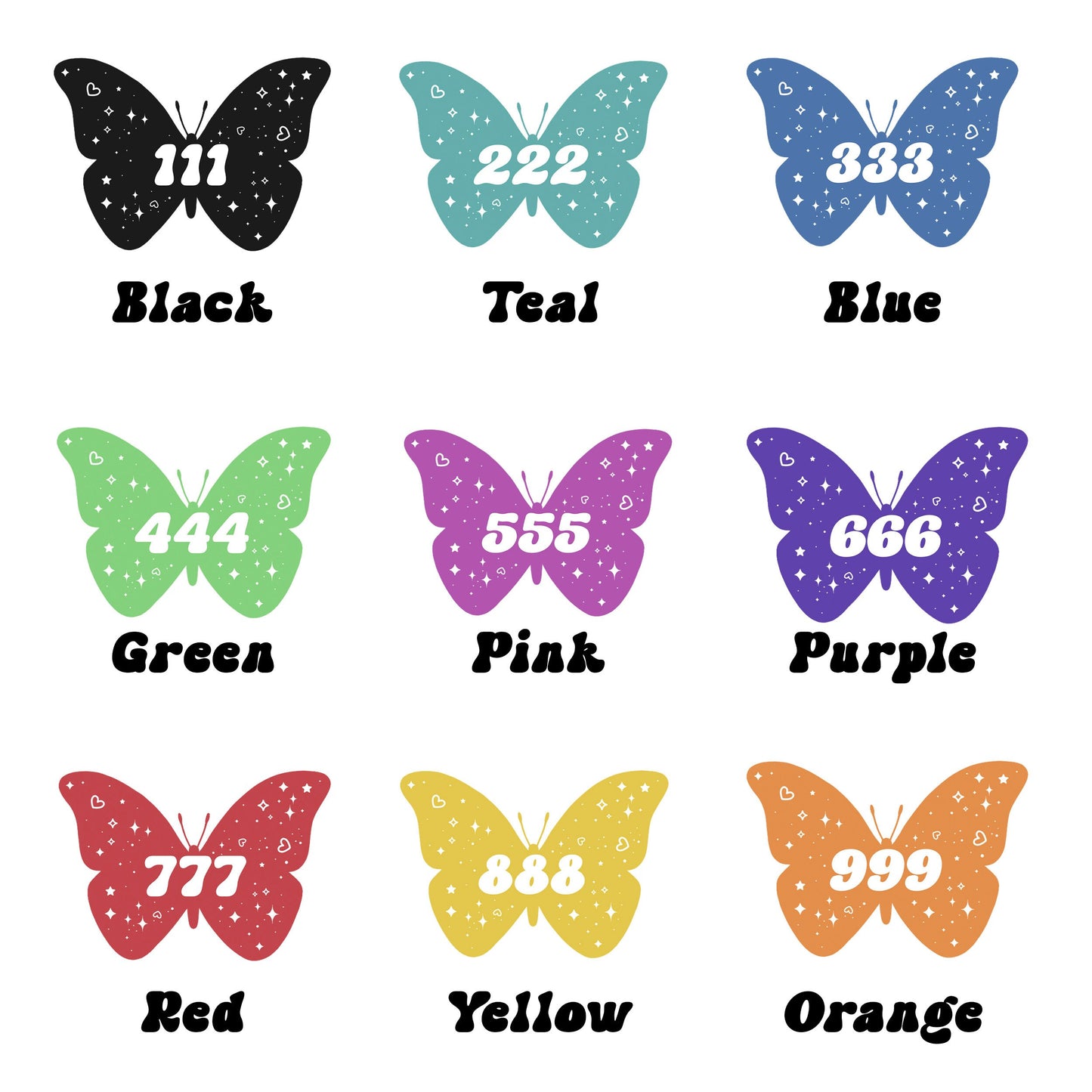 Angel Numbers Butterfly Holographic Sticker