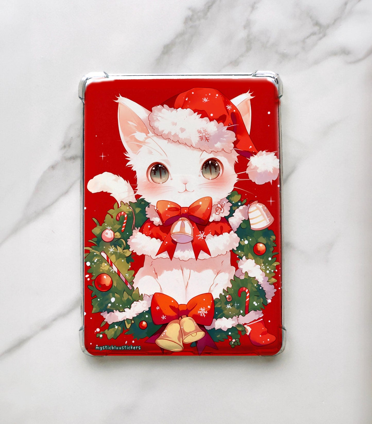 Santa Cat Christmas Kindle Insert For Clear Case