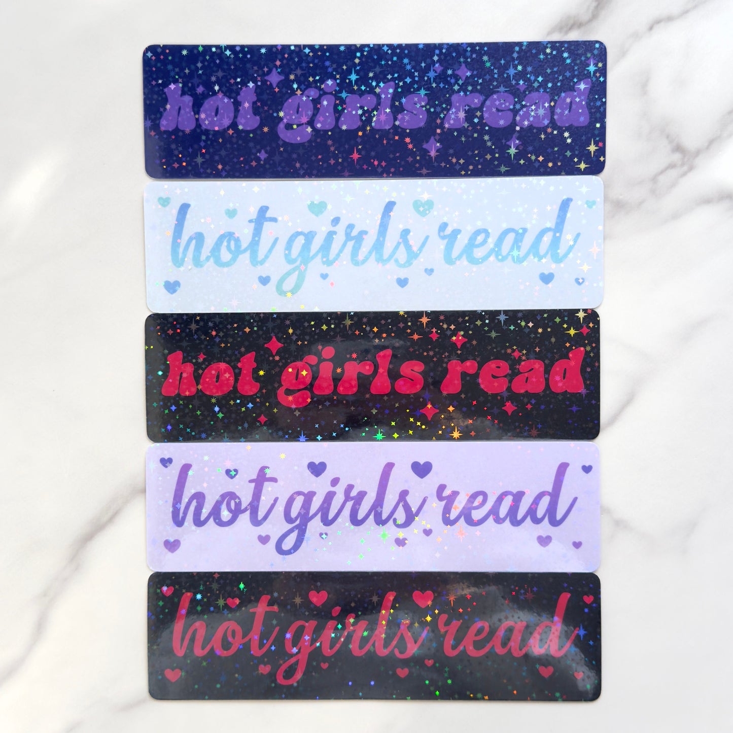 Black Holographic Hot Girls Read Bookmark