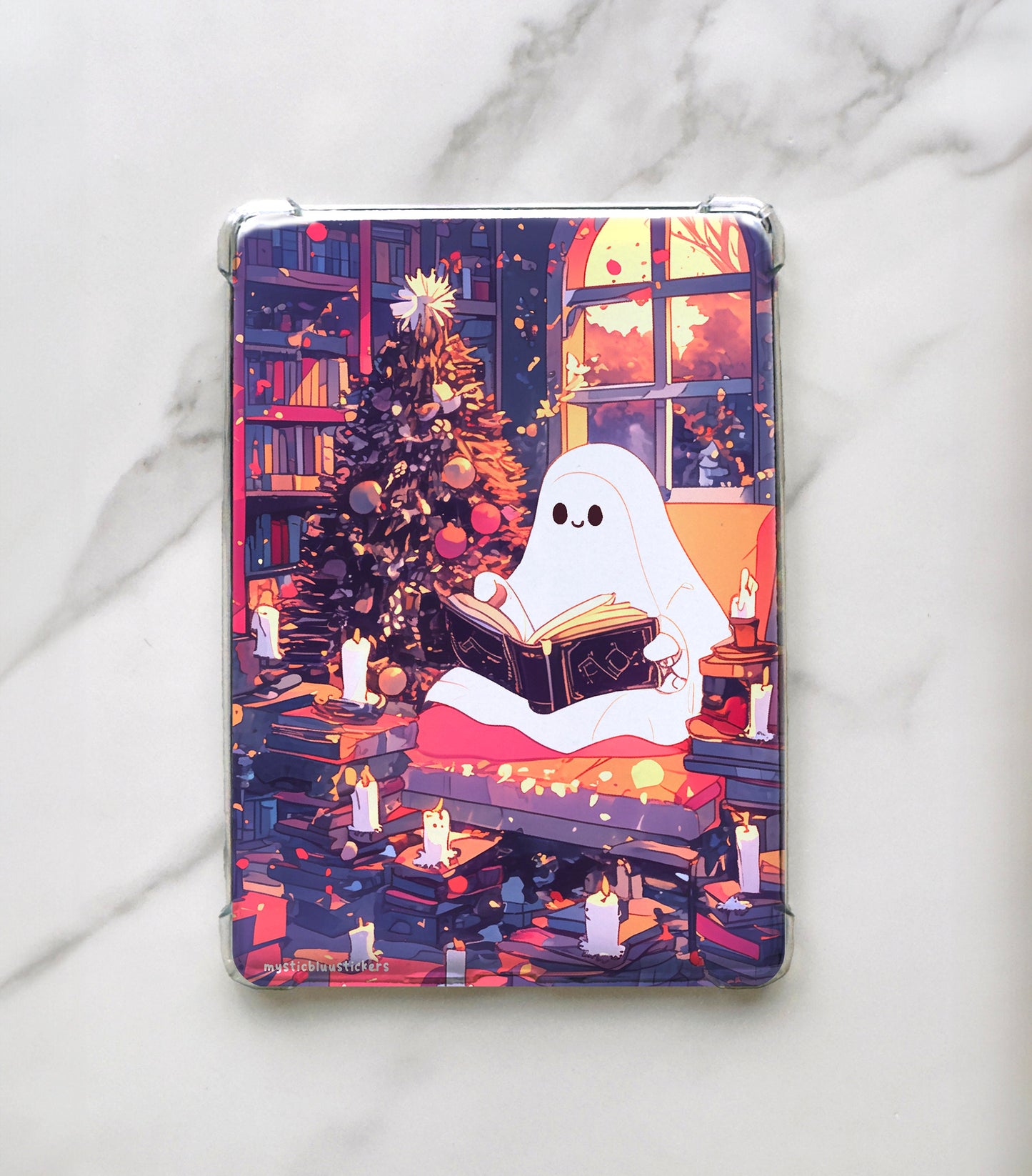 Winter Ghost Reading Kindle Insert For Clear Case