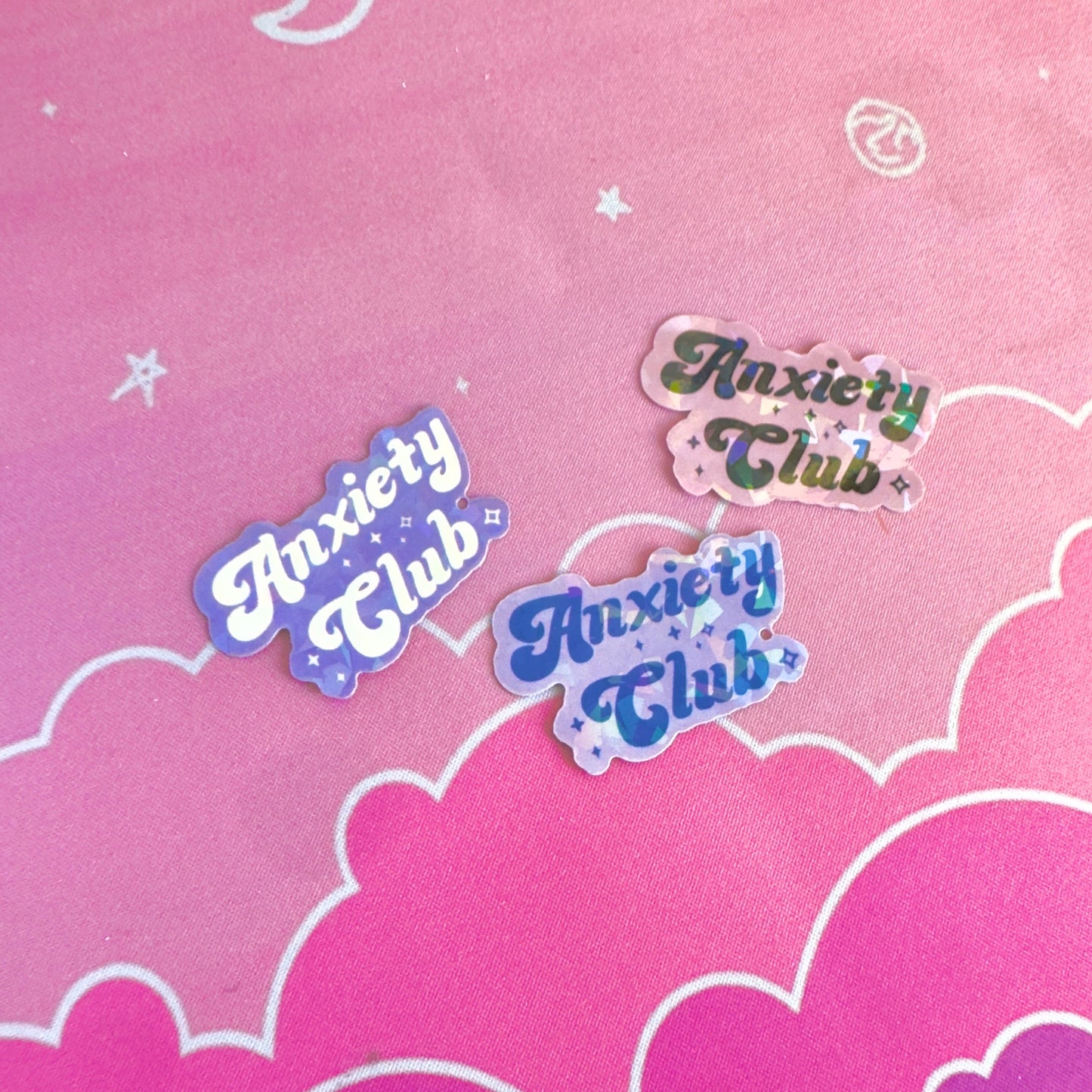 Anxiety Club Holographic Sticker