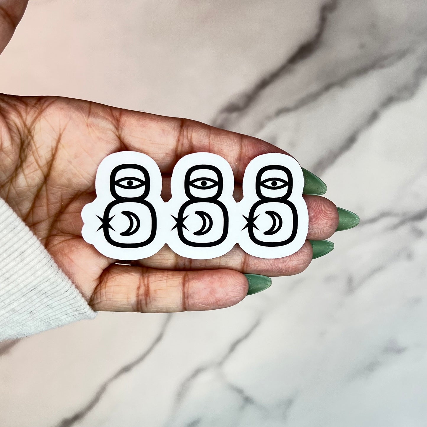 Angel Numbers Stickers 777 555 333 666 Witchy Tarot Sign Meaning, kindle stickers, hydroflask laptop, die cut one piece sticker