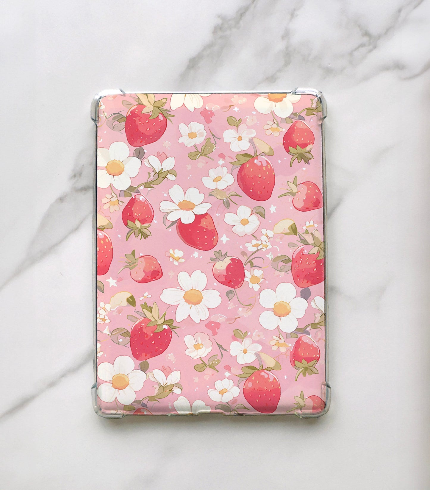 Strawberry & Flowers Kindle Insert For Clear Case