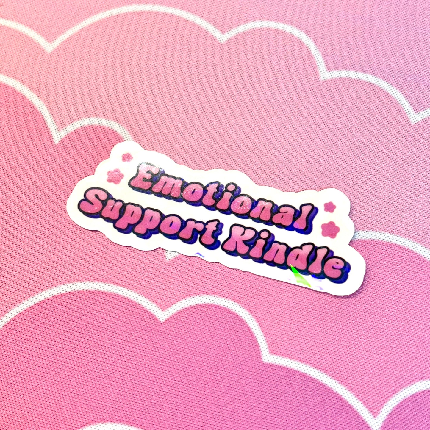 Pink Emotional Support Kindle Sticker