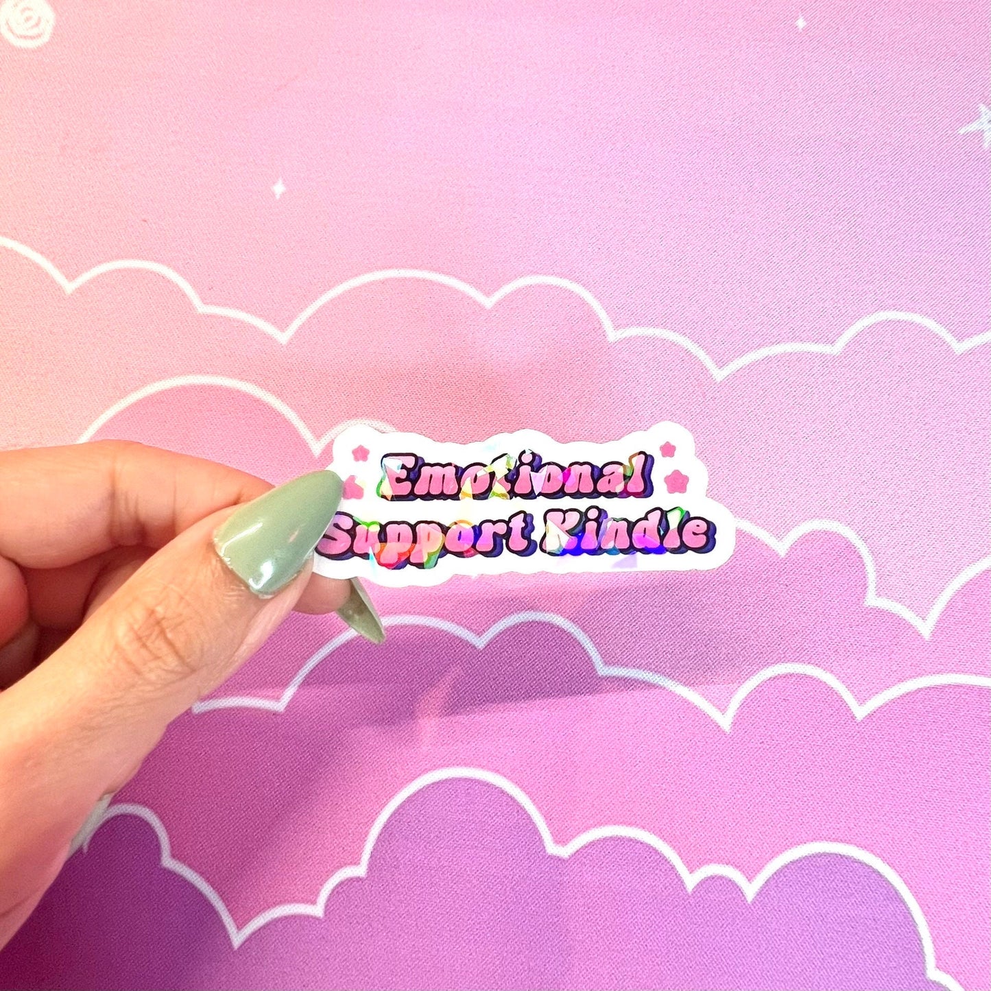 Pink Emotional Support Kindle Sticker