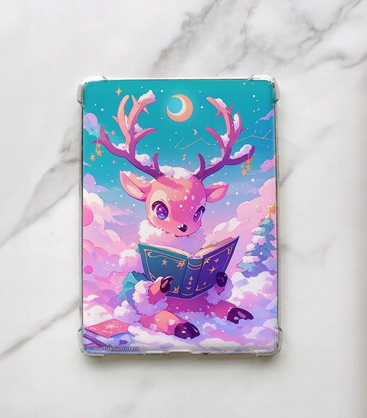 Raindeer Reading A Book Kindle Insert For Clear Case