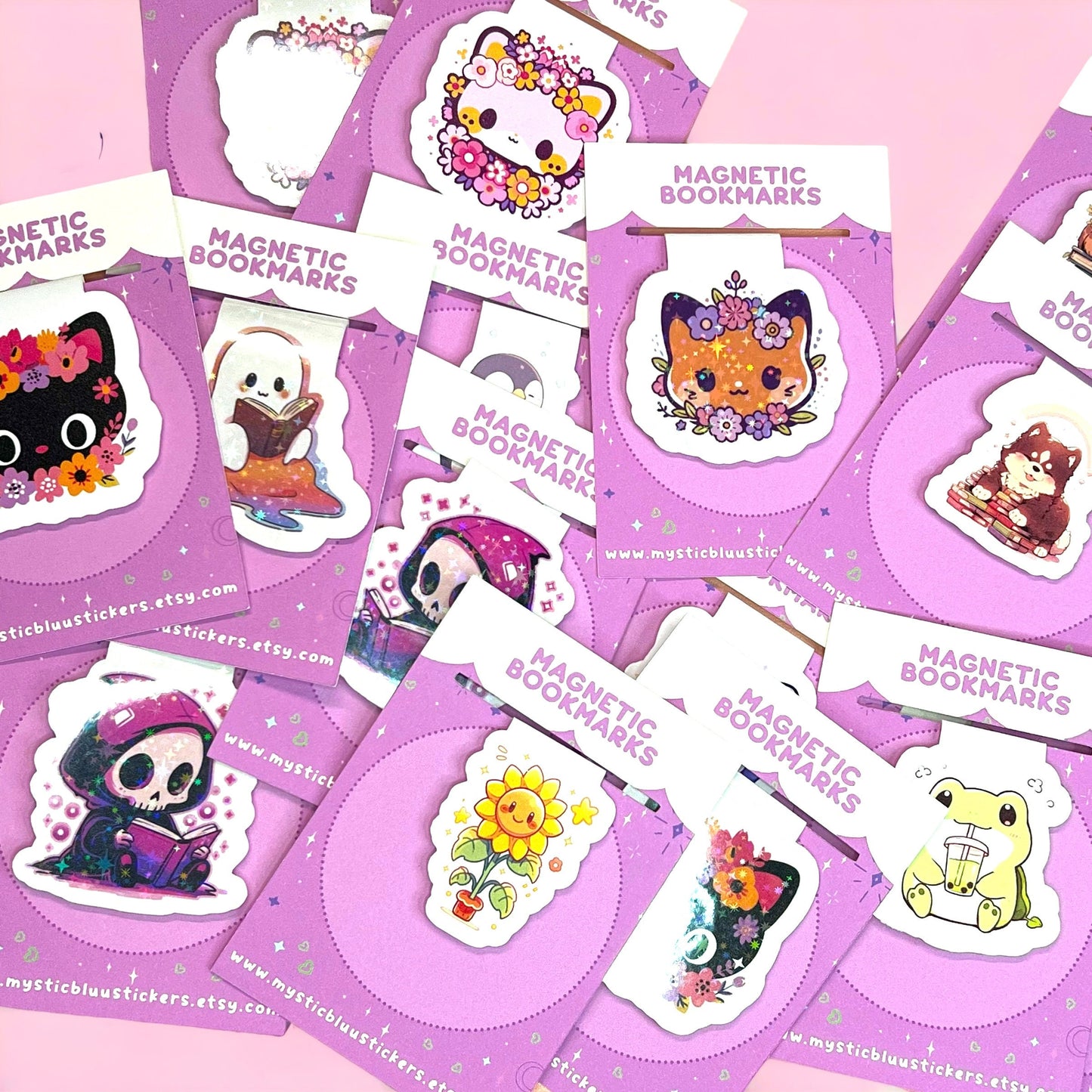 Cute Dog Sitting On Books Magnetic Bookmark