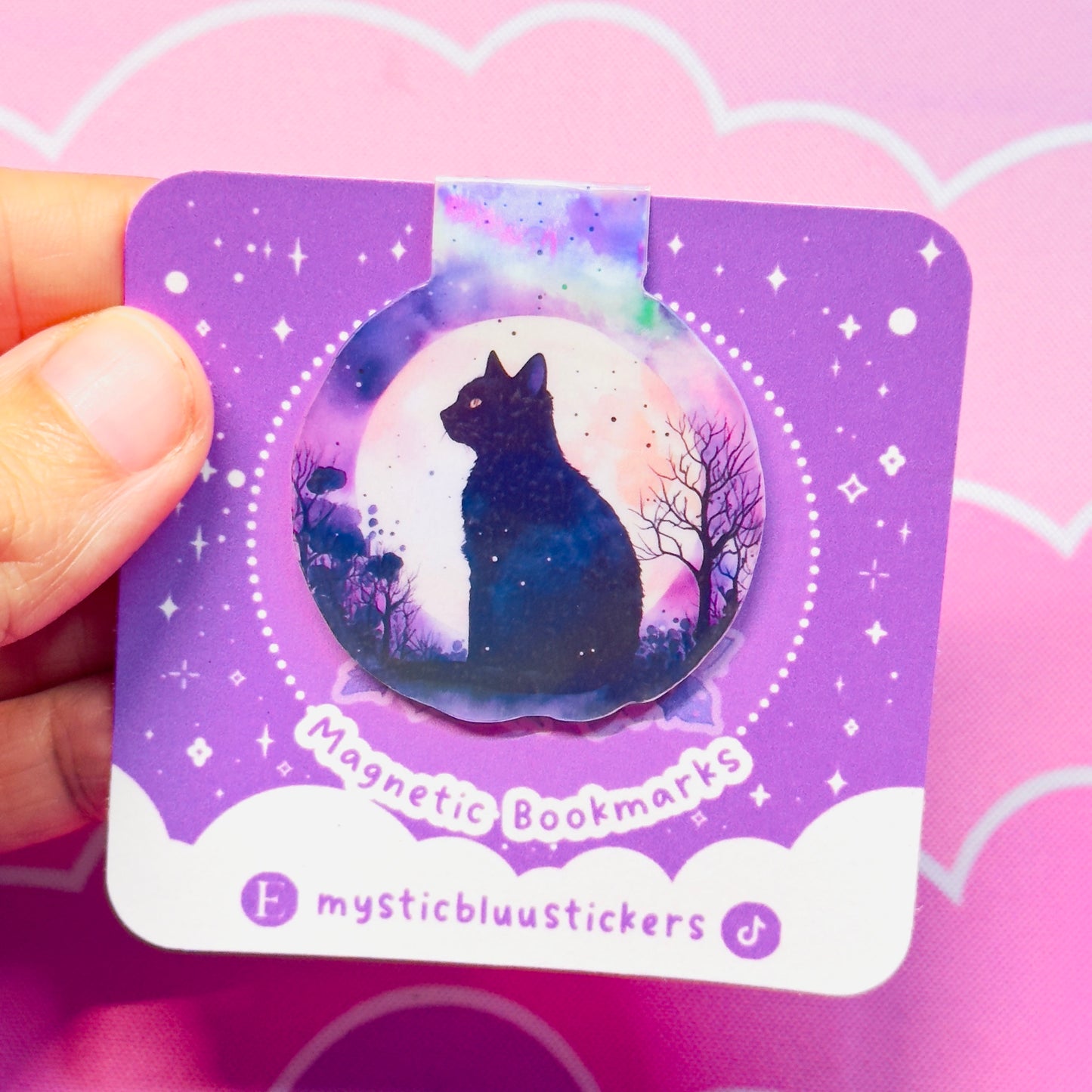 Moon Cat Holographic Magnetic Bookmark