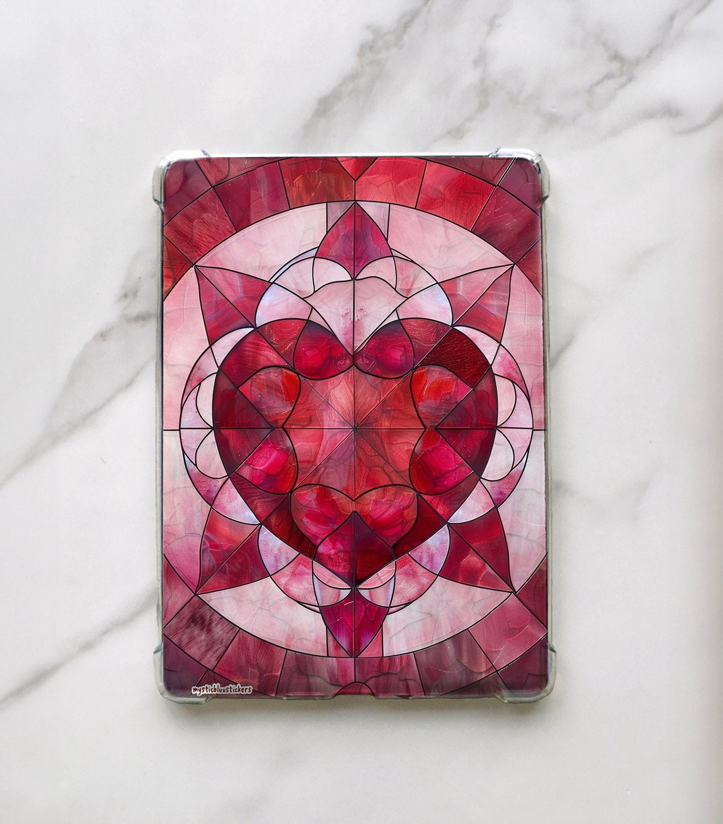 Heart Stained Glass Kindle Insert For Clear Case