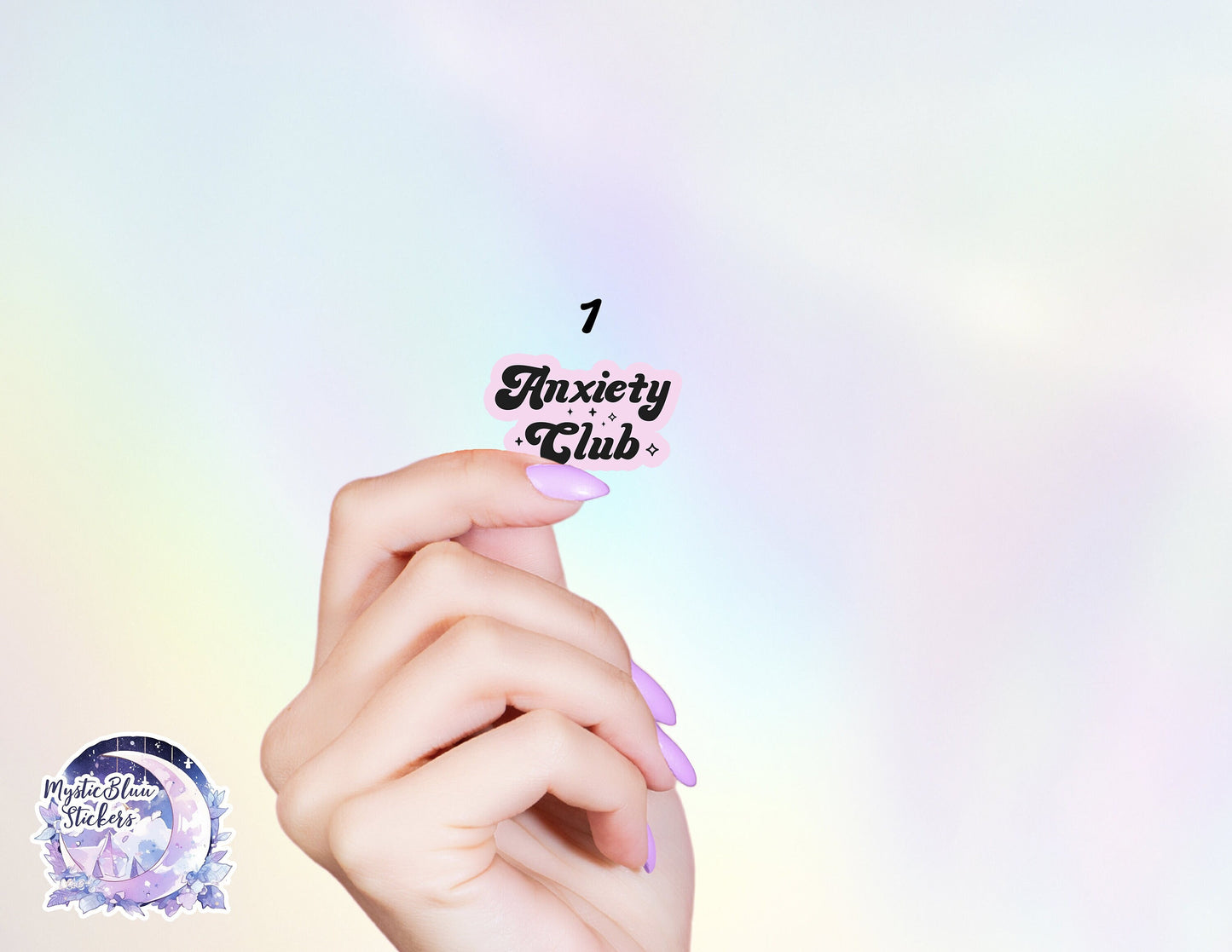 Anxiety Club Holographic Sticker