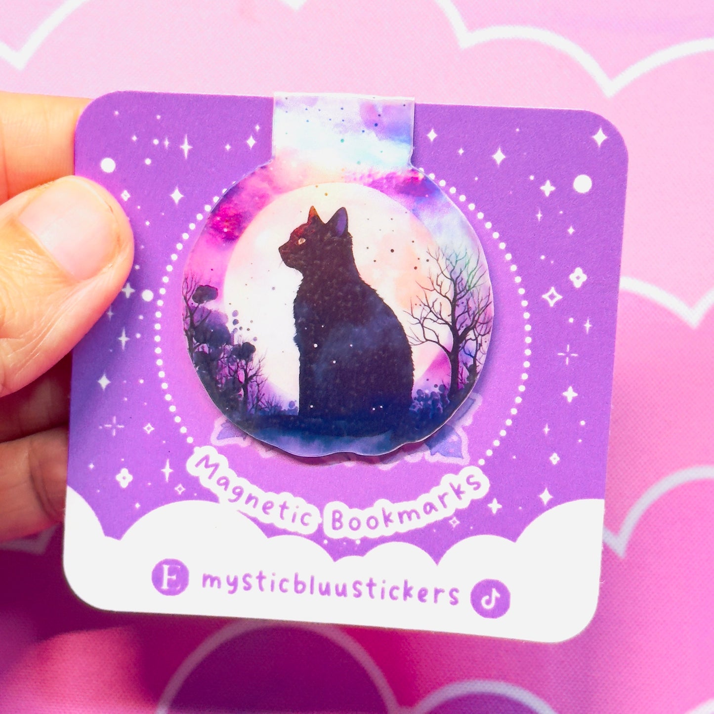 Moon Cat Holographic Magnetic Bookmark