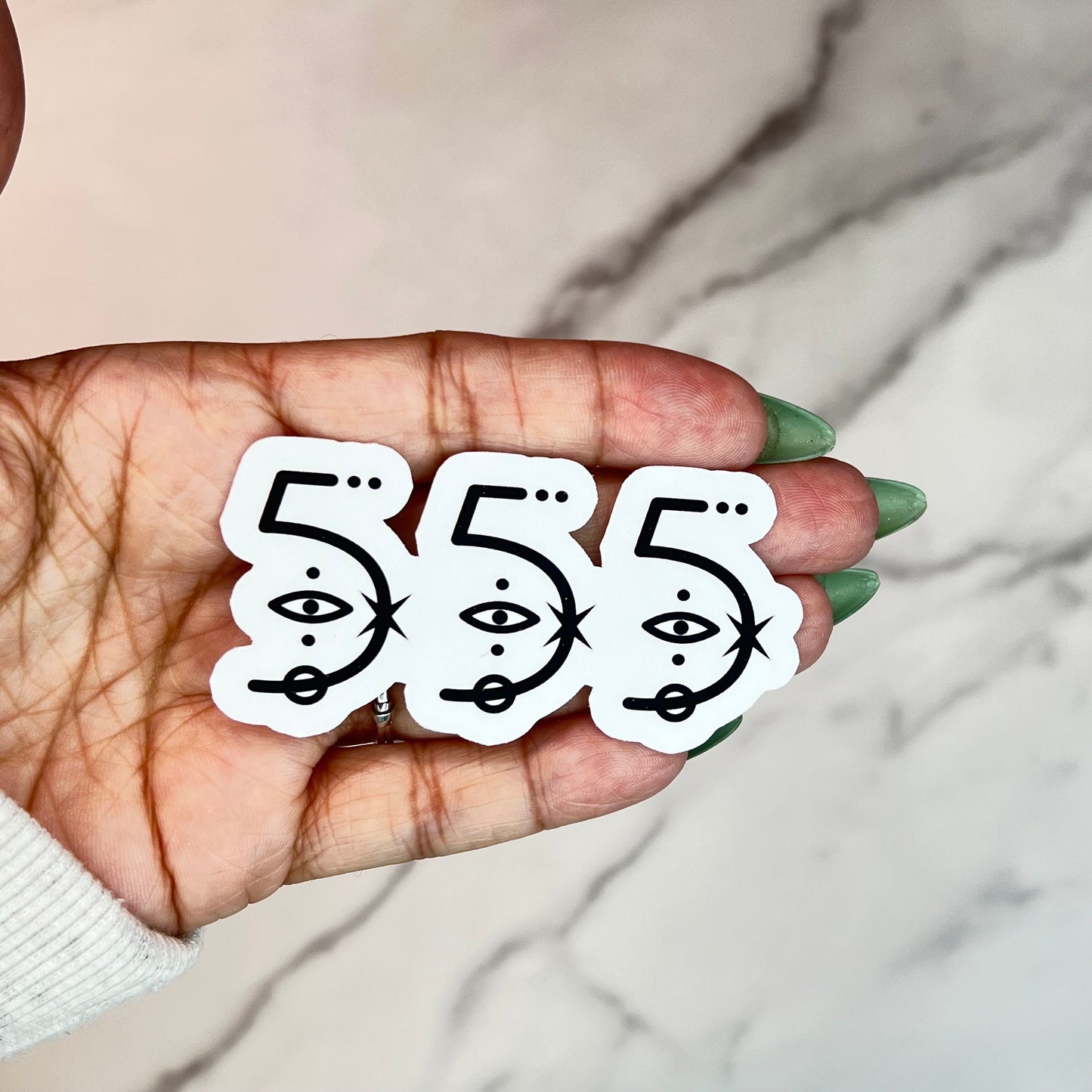 Angel Numbers Stickers 777 555 333 666 Witchy Tarot Sign Meaning, kindle stickers, hydroflask laptop, die cut one piece sticker