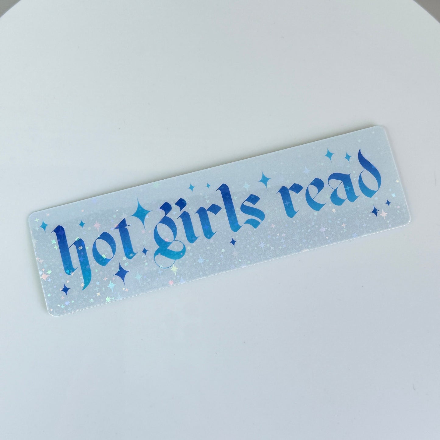 Blue Hot Girls Read Holographic Bookmark