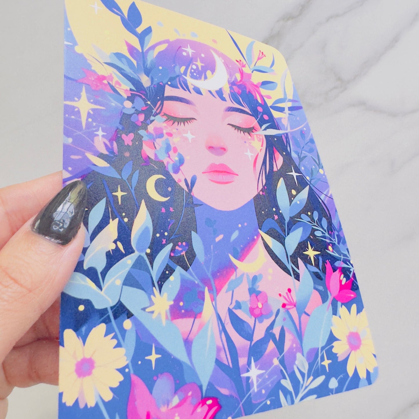 Mystic Floral Girl Kindle Insert For Clear case