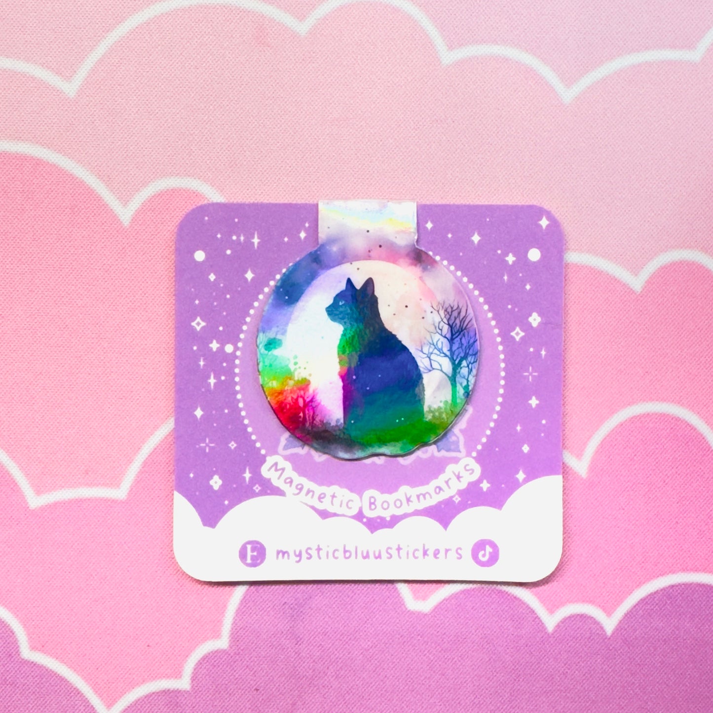 Moon Cat Holographic Magnetic Bookmark