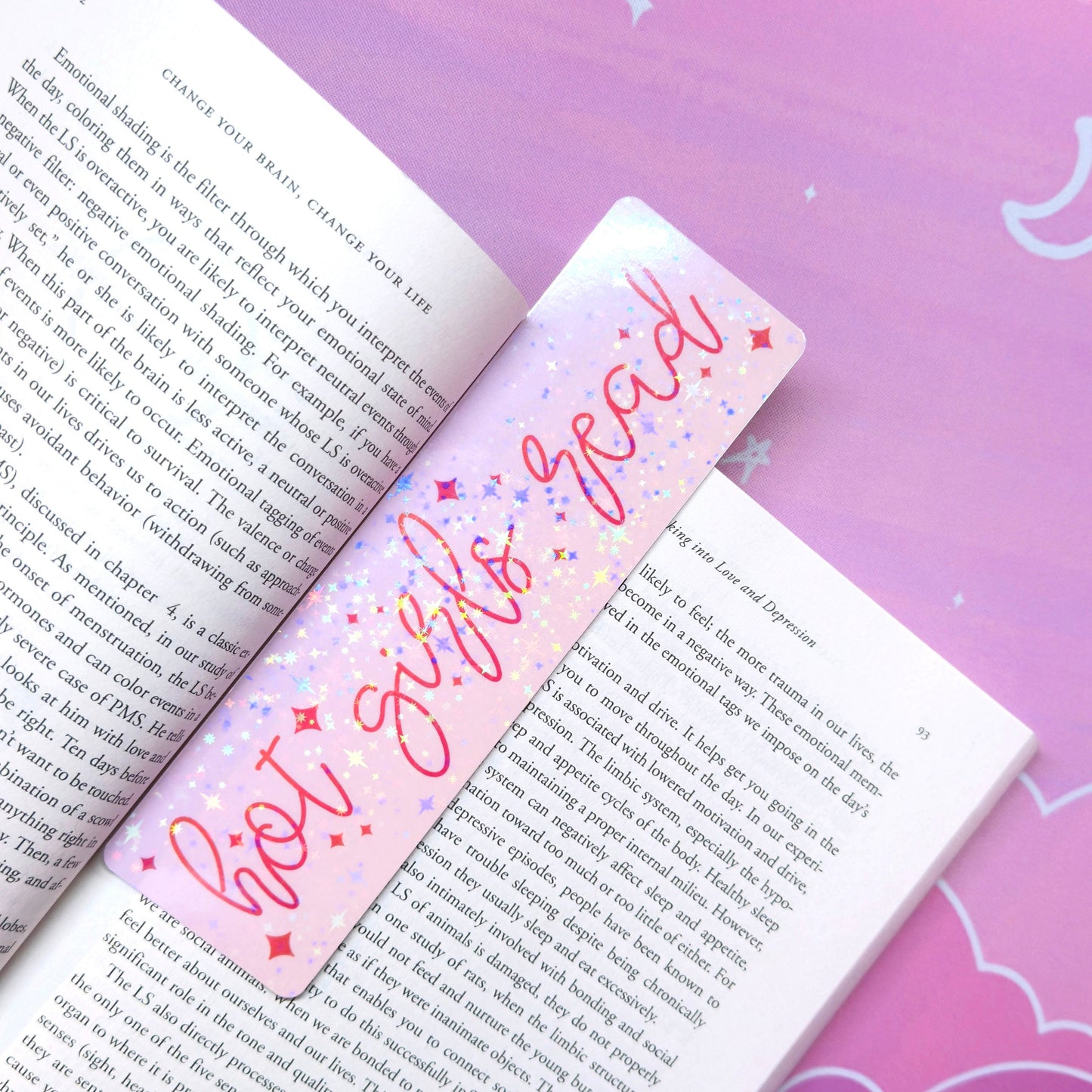 Hot Girls Read Bookmark – Holographic Pink Gift for Book Lovers