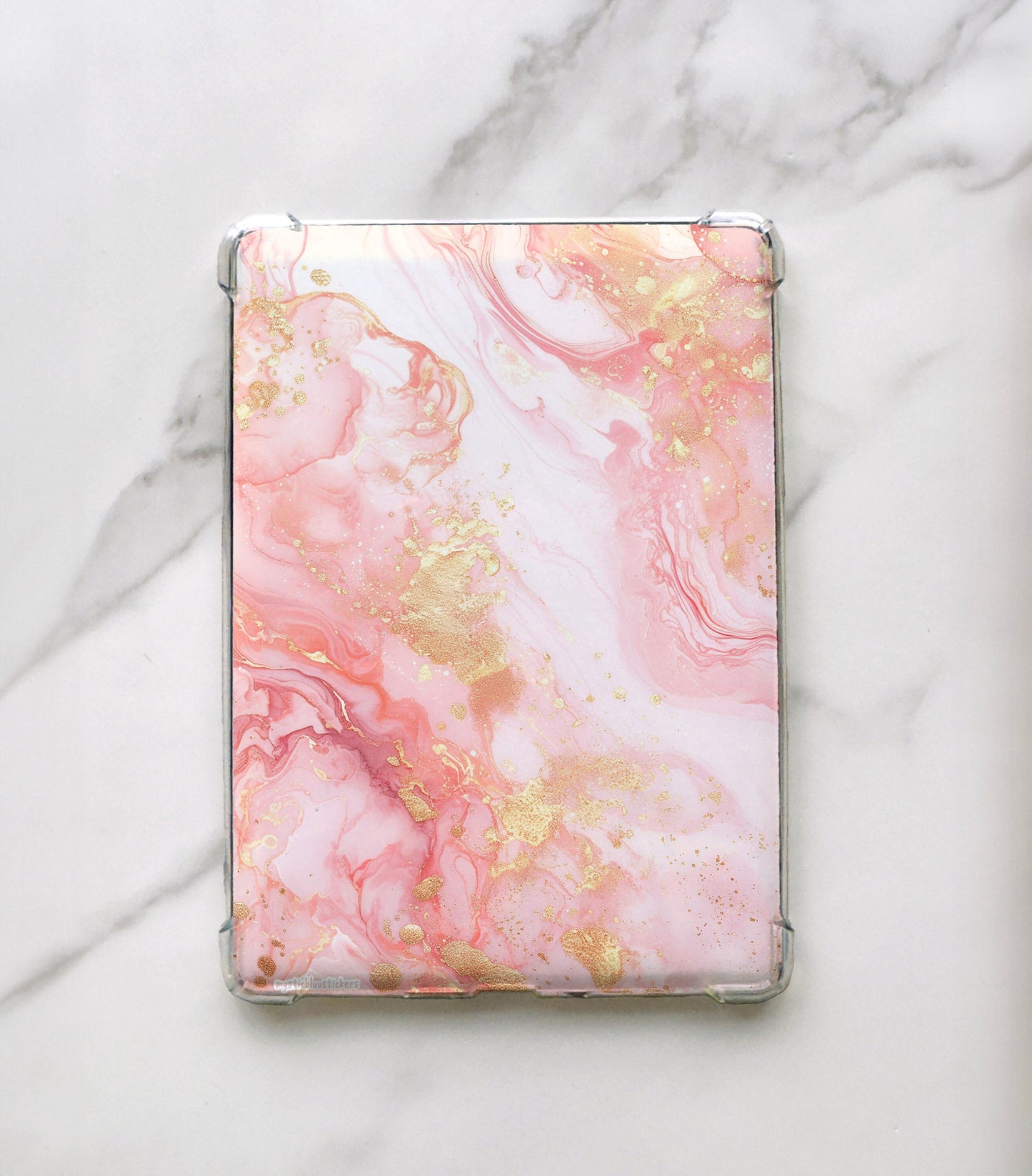 Pink Marble Aesthetic Kindle Insert For Clear Case