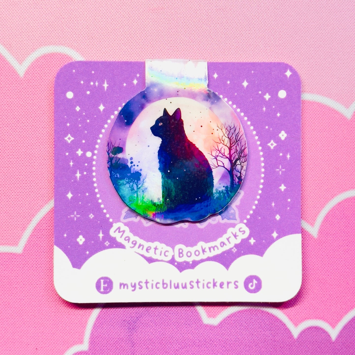 Moon Cat Holographic Magnetic Bookmark