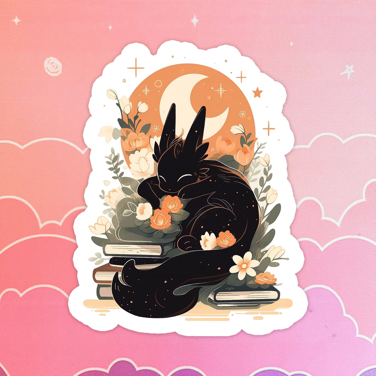 Book Dragon Matte Kindle Sticker