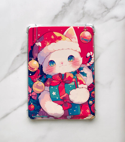 Cute Santa Cat Christmas Kindle Insert For Clear Case