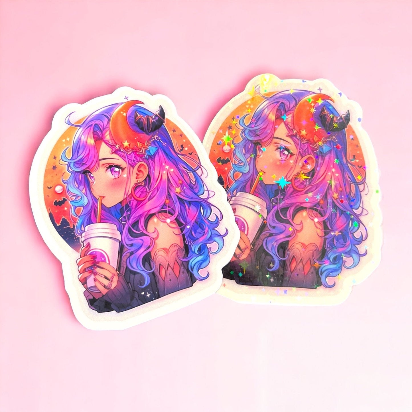 Witchy Coffee Vinyl Sticker: Pastel Spooky Laptop Decal